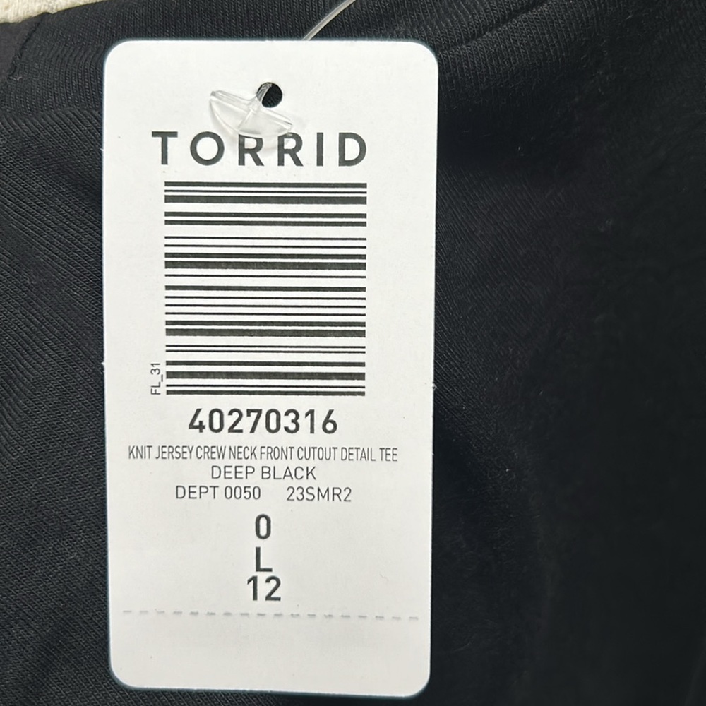 Torrid Jersey Knit Front Cutout Short Sleeve Tee - Picture 3 of 4